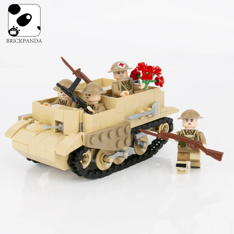 

WW2-Military British Bren Armored Vehicle Tank Army Soldiers Building-Blocks Weapons Accessories Small tracked-Car Figures Toy