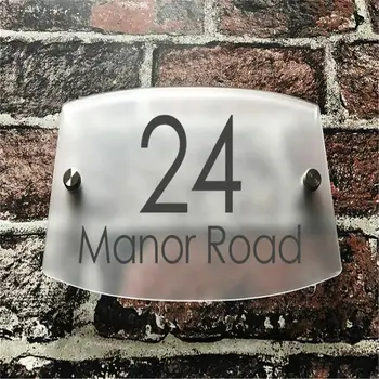

Customized DIY Modern Frosted Acrylic House Sign Plaque Door Number 200x140mm