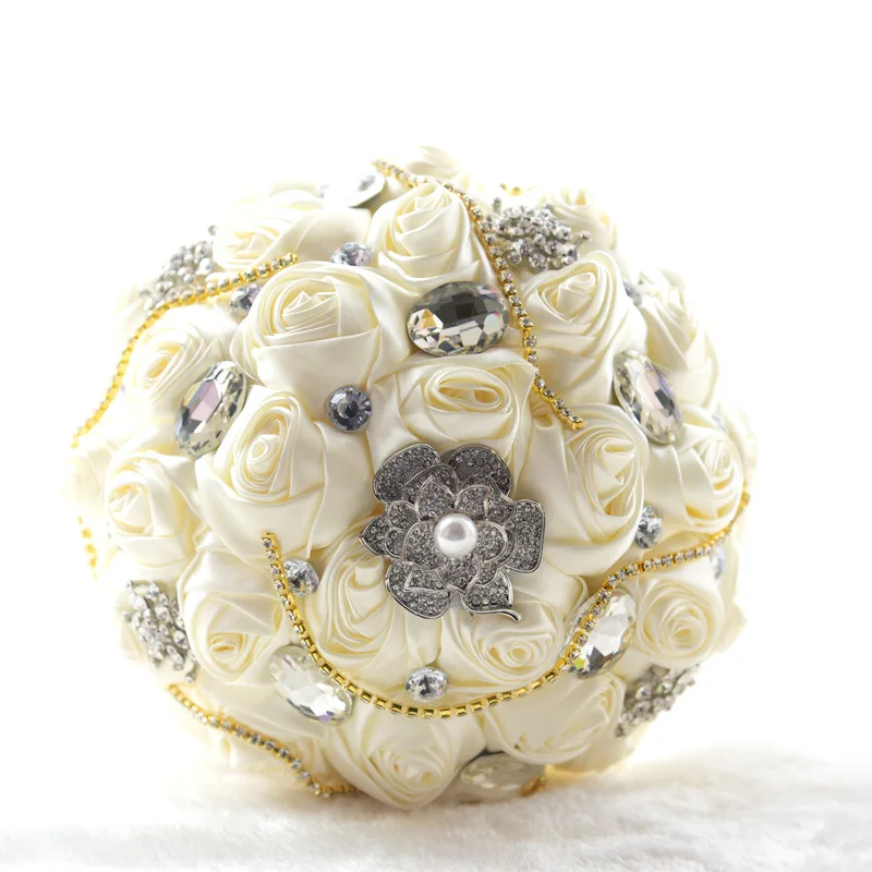 crystal Wedding Bouquet Brooch bouquet wedding accessories Bridesmaid artifical Wedding flowers Bridal Bouquets Holder de noiva