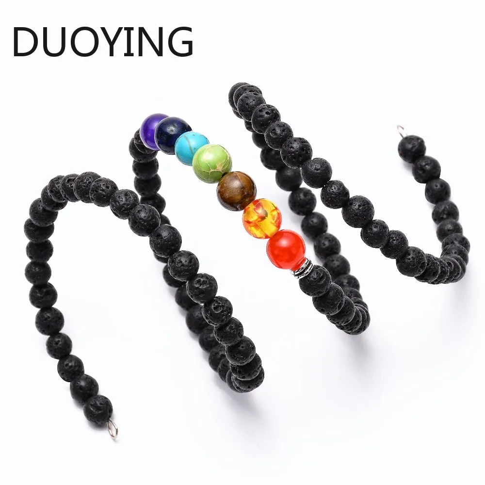 DUOYING 7 Чакра тигровый глаз и лавовый камень рок из бисера Boho wrap Браслеты многослойный браслет из бисера для девочек лучшие подарки