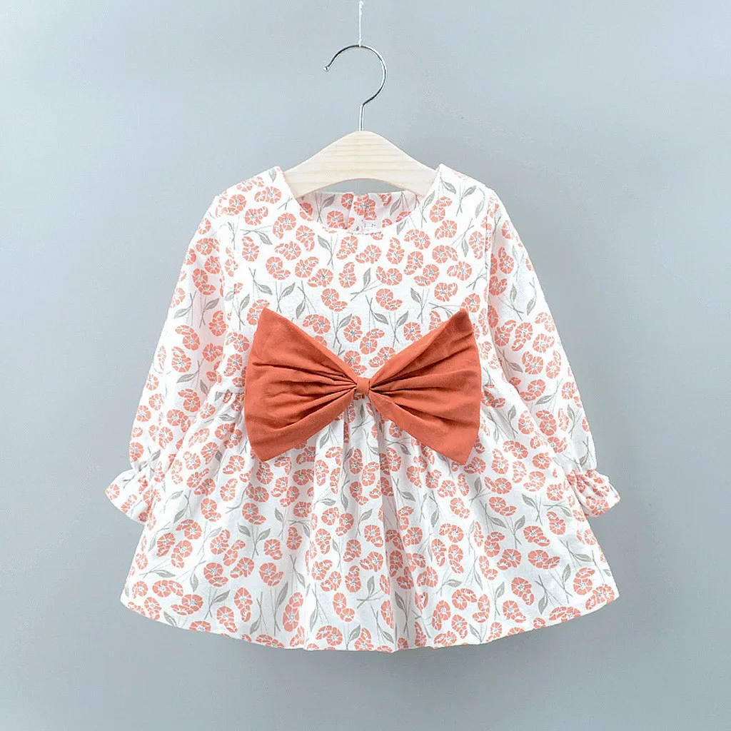 

Baby Dress For Girls 1 Year Birthday Dress Autumn Style Children's Clothes Baby Girl Christening Gowns Floral Print Kids Dress