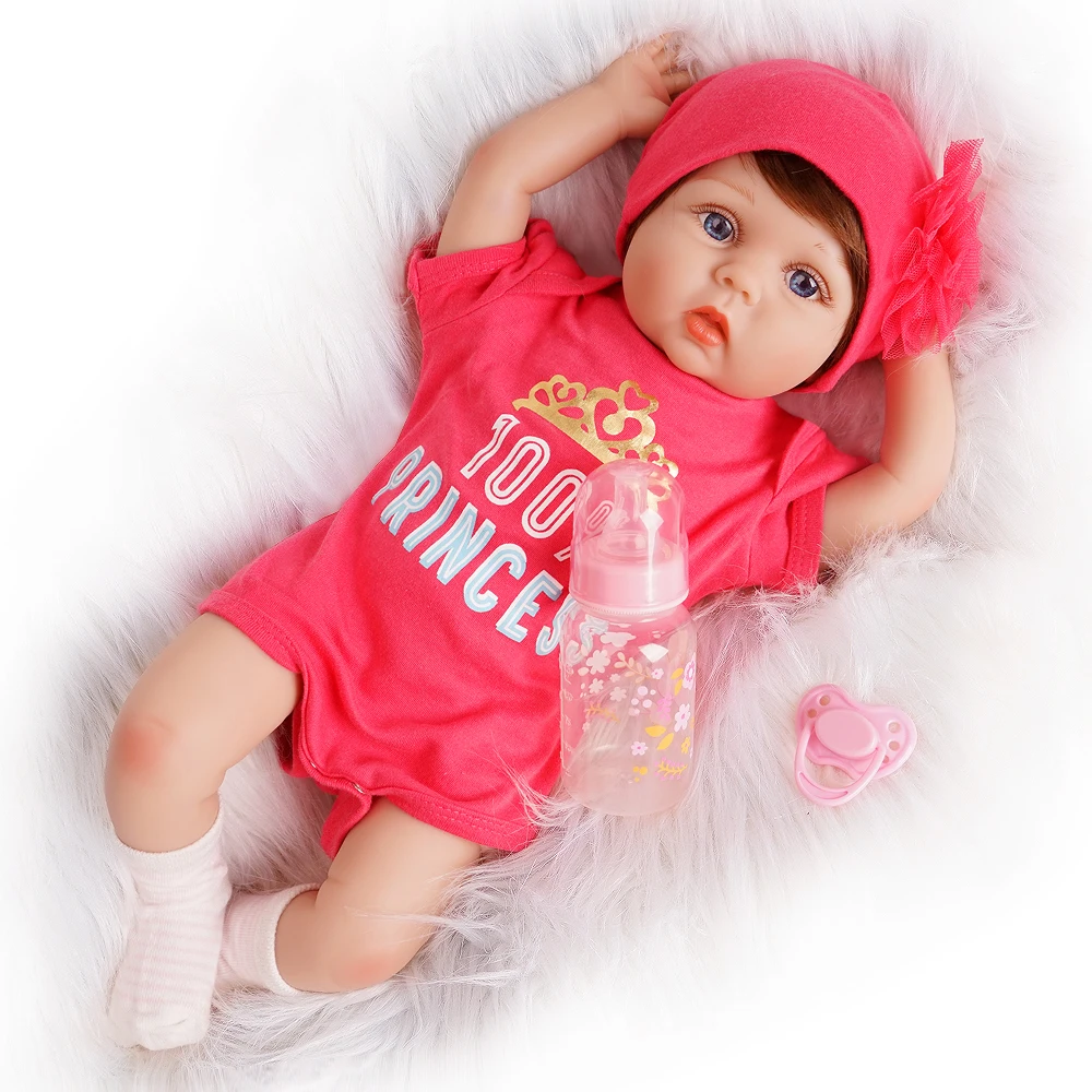 55 см Reborn Baby Doll Girl 2 наряды силиконовый виниловый светильник для новорожденных Розовый и темно-розовый