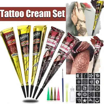 

Henna tattoo Party Colored Natural Organic Waterproof Henna Cones Paste Fake Tattoo paint Body Art Henne