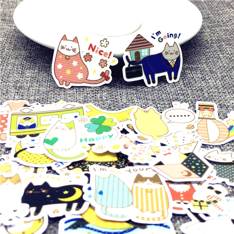 40 Pcs/Lot Mini Anime Animals Cute Self-made stickers scrapbooking For Cartoon Sticker Laptop Fridge Skateboard | Игрушки и хобби