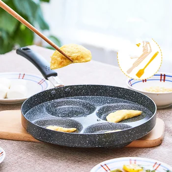 

Four-hole Omelet Pan For Eggs Ham PanCake Maker Frying Pans Creative Non-stick No Oil-smoke Breakfast Grill Pan Cooking Pot