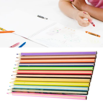 

Stationery DIY Wooden Pre-sharpened Kids Gift Painting Drawing Student 12 Colors Colored Pencils Sketch Art Supplies School