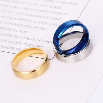 

Simple Wide Matte Brushed 2020 Men's Metal Rings Confidence Trend Wahaha Ring