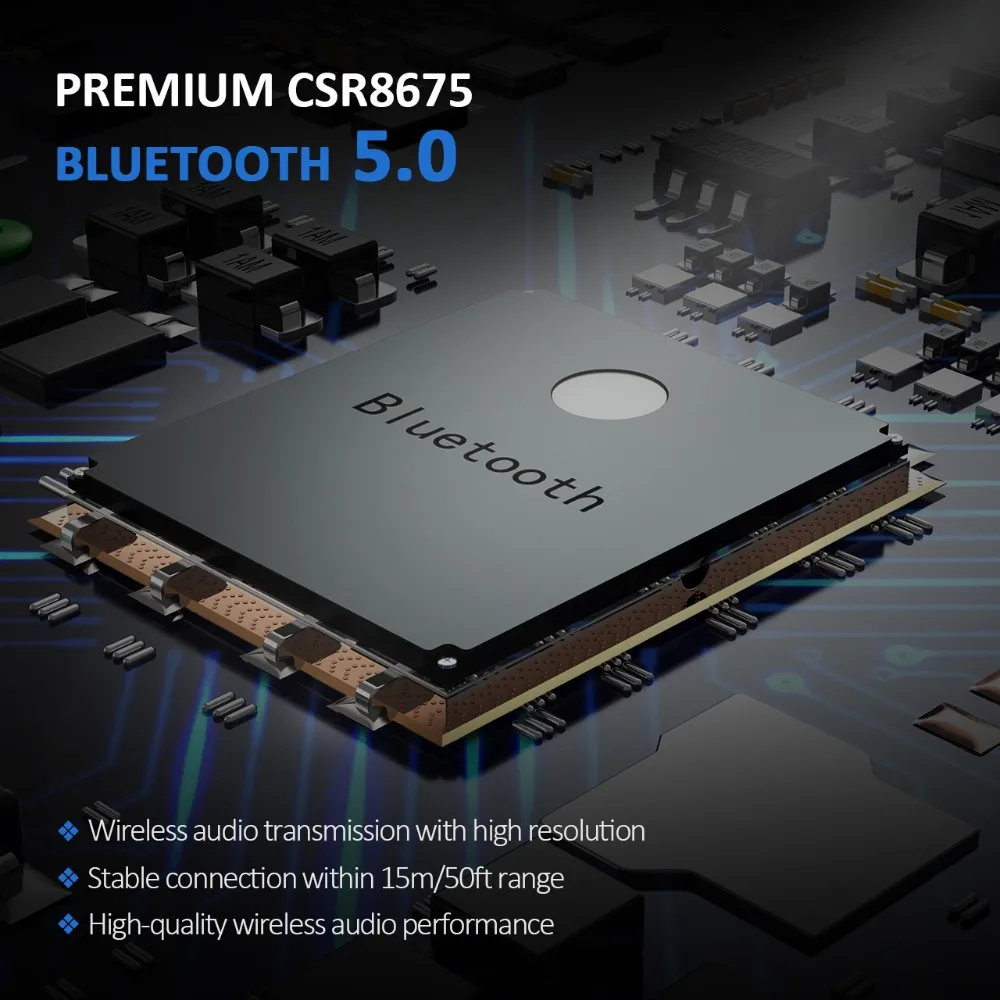 Mpow Bluetooth 5.0 Receiver Transmitter APTXAPTX LLAPTX HD Wireless Adapter With 3.5mm AUX Cable For TVHomeCarHeadphones (2)