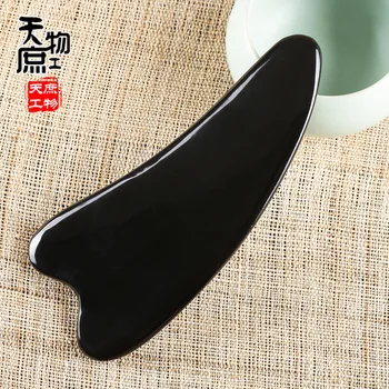 

Natural Black Buffalo Horn Triangle Scraping PCs Boutique Scraping Practical Scraping Massage Equipment