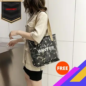 

Large-Volume WOMEN'S Bag 2020 New Style Transparent Tote Bag Portable Shoulder Bag Luxury Handbags Women Bags Designer Handbags