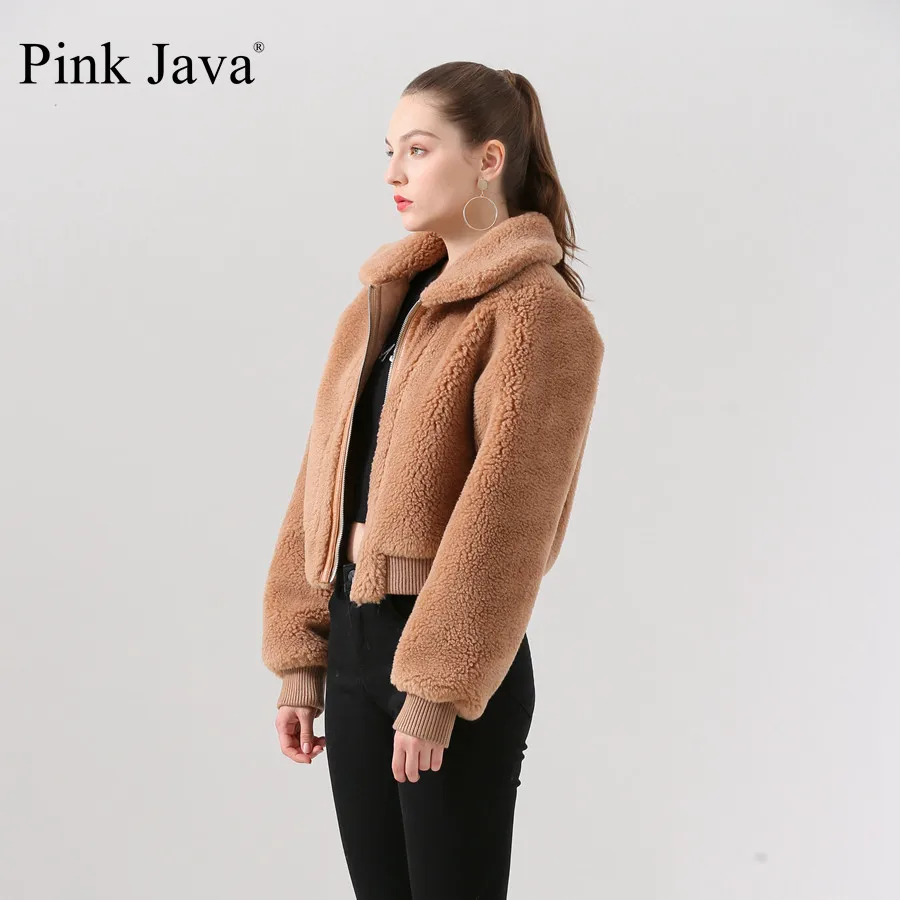 Розовая java QC19029 Новое поступление, горячая Распродажа, Женская шерстяная куртка, короткая куртка, зимнее пальто, модная