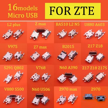 

16models Micro mini Usb Charger Charging jack socket Connector Plug Dock Port For ZTE Blade L2 S6 BA510 A510 N5 N60 V6 V7 MAX