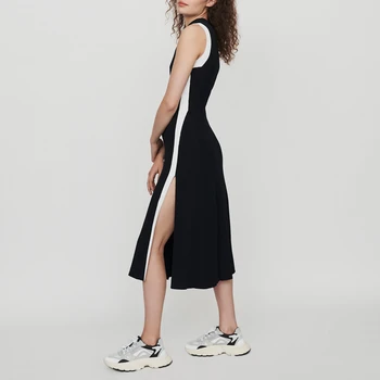 

Runway Split Knitted Vestidos Women Long Dress Elegant Sleeveless Office Female Daily Work Slim Fit Sundress Ladies Maxi Dress