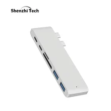 USB C концентратор с sd-кард-ридером, алюминиевый зарядный порт, USB 3,0 концентратор, конвертер для MacBook