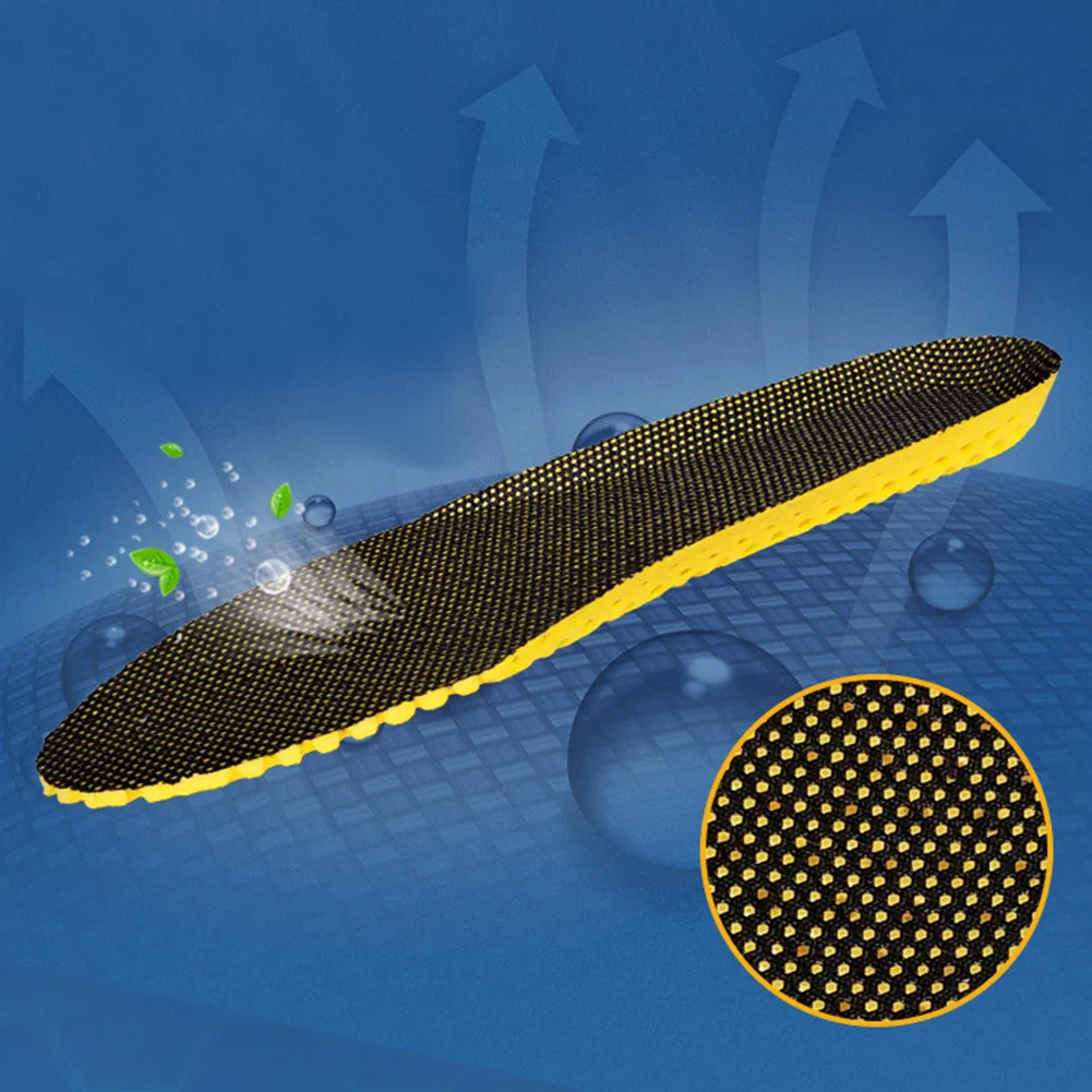Men Women Sport Insoles Stretch Running Basketball Shoes Pad Breathable Inserts Arch Support Soft Cushions Elastic Absorption