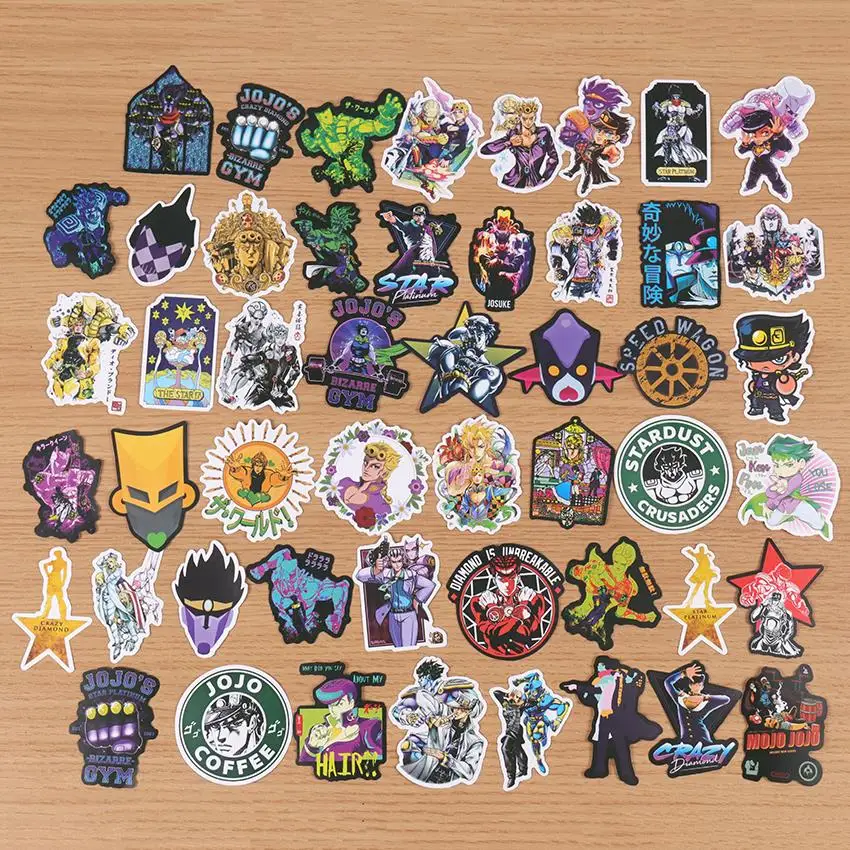 50PCS JoJo's Bizarre Adventure Cartoon Character Graffiti Waterproof Stickers Trolley Case Stickers Notebook Car Stickers