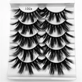 

5 pairs of 3D artificial mink eyelashes 25mm false eyelashes handmade natural long eyelashes mink with eyelashes packing box