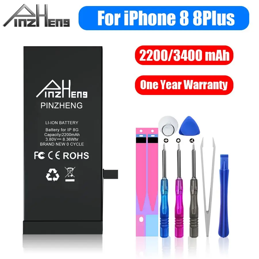 

Original PINZHENG High Capacity Battery For iPhone 8 8 Plus Replacement Bateria For iPhone 8 8 Plus Mobile Phone Batteries