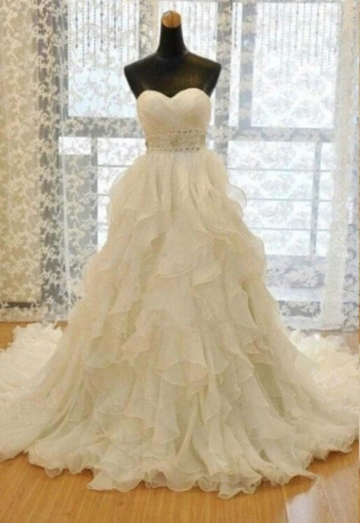 

Sweetheart Beads A-Line Ruffles Organza 2018 Bridal Gown Custom vestido de noiva Off The Shoulder Mother Of The Bride Dresses