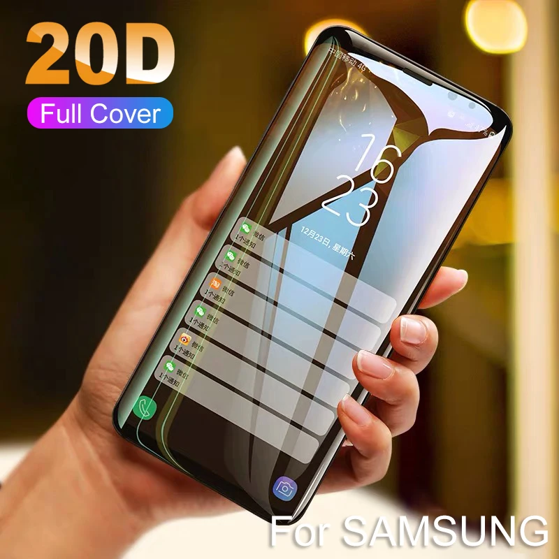 

20D Curved Full Cover Protective Tempered Glass For Samsung S10 S8 S9 Plus Note 8 9 10 + 10+ Screen Protector Glass Film For S 8