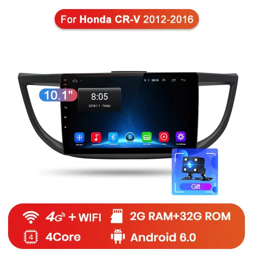 Junsun автомагнитола 2G+ 32G Android 8,1 4G Автомобильный мультимедийный аудио плеер навигация gps магнитола 2 din для Honda CRV 2012 2013 без DVD c камера заднего вида - Цвет: 4G (2GB 32GB)