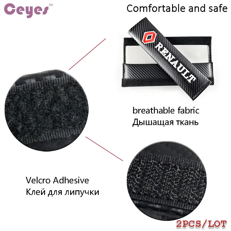 Ceyes чехол для ремня безопасности автомобиля подходит для Renault Megane 2 Scenic 2 Laguna 2 Megane 3 Duster Clio Capture Fluence автомобильные аксессуары 2 шт