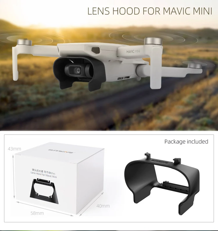 Бленда объектива для DJI Mavic Mini Drone Gimbal camera Солнцезащитная крышка объектива Защитная Антибликовая запасная крышка аксессуары