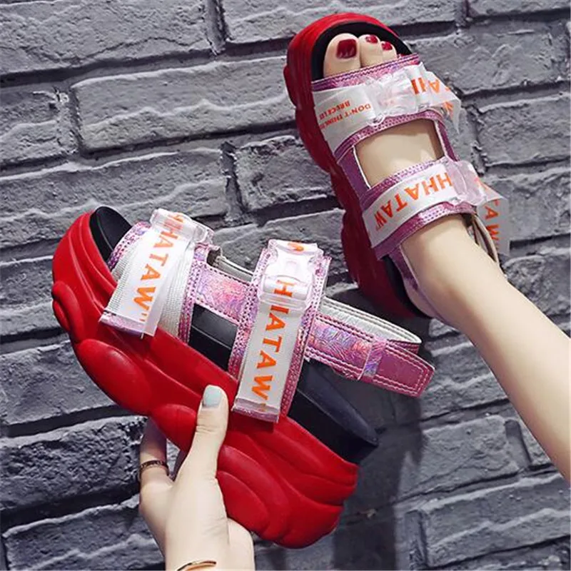 

Women Summer Platform Sandals Fashion Female Wedge High Heel Casual Beach Shoes Chunky Girl Buckle Sandals Sandalias Mujer