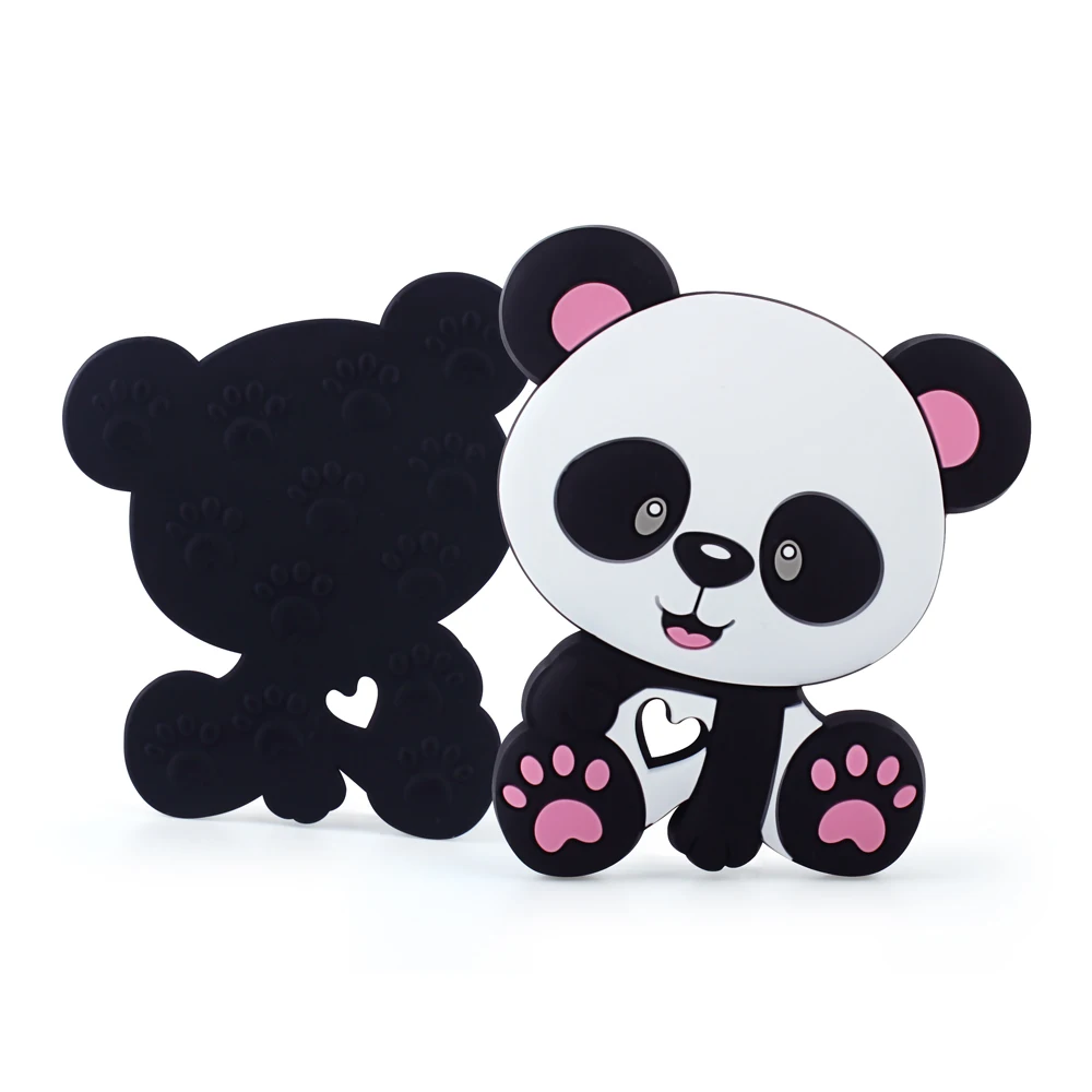 유지 및 성장 1pc Teether 실리콘 팬더 식품 등급 Teether 간호 젖니 목걸이 액세서리 실리콘 동물 Teether