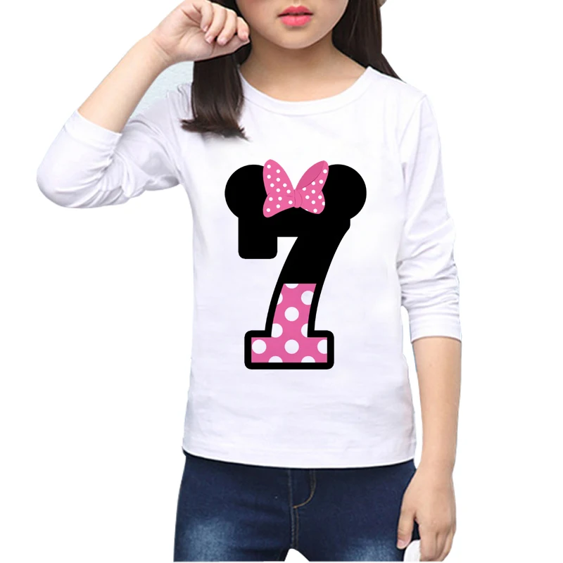 Детская футболка с надписью «Happy Birthday» и бантом одежда для мальчиков и девочек детская футболка единорог, подарок на день рождения, для детей от 1 года до 9 лет, Y54-12 - Цвет: 17
