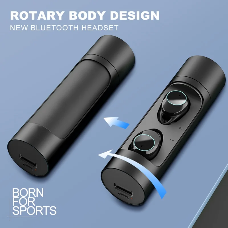 TWS наушники Tongdaytech X8 с поддержкой Bluetooth 5 0 и зарядным футляром на 1000 мА · ч|Наушники