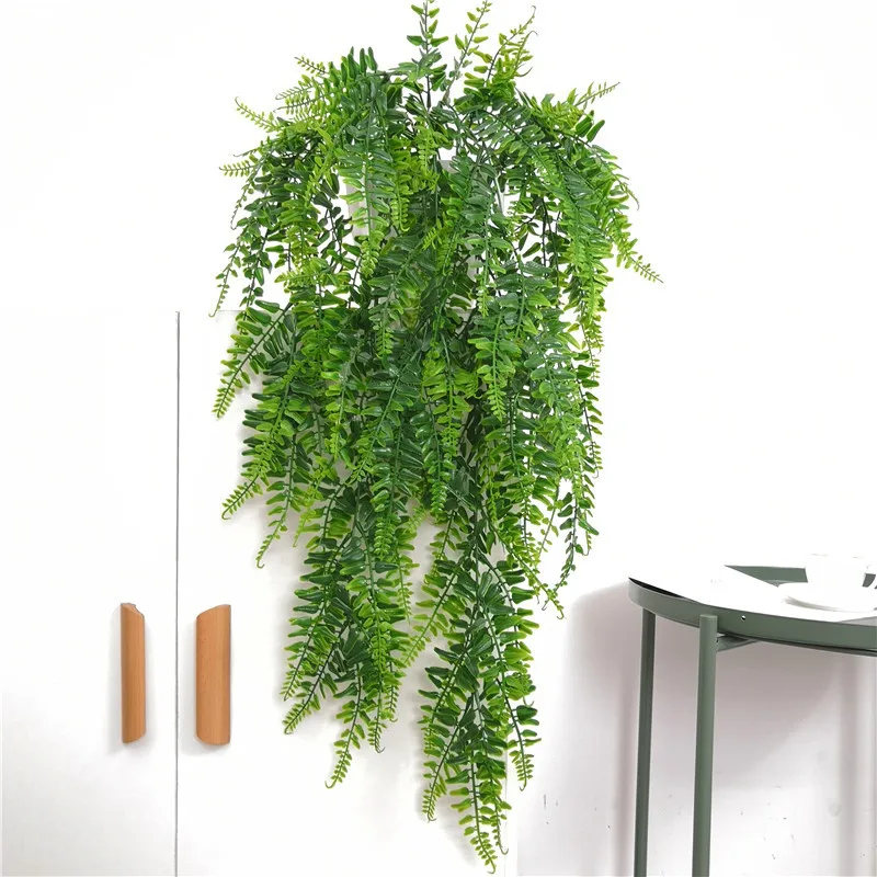 Persian fern Leaves Vines Room Decor Hanging Artificial Plant Plastic Leaf Grass Wedding Party Wall Balcony Decoration Garland
