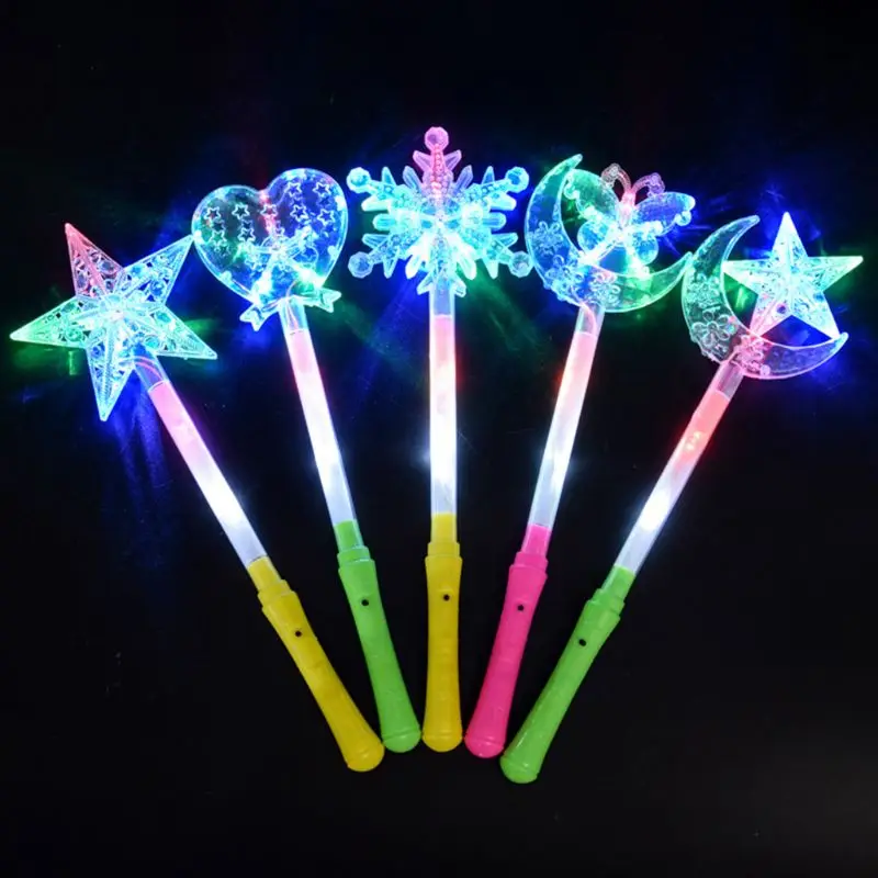

Flashing Lights up Glow Sticks Party Xmas Star Snowflake Flashing Sticks