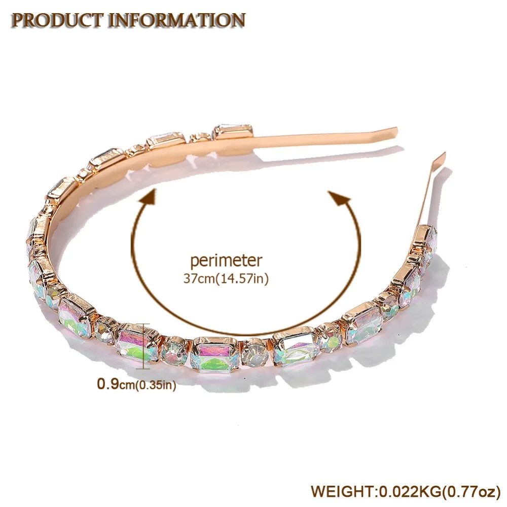 Dvacaman ZA жесткие Bejeweled повязки на голову для девочек красочные Кристальные бусины повязка на голову для женщин Свадебная вечеринка Аксессуары для волос
