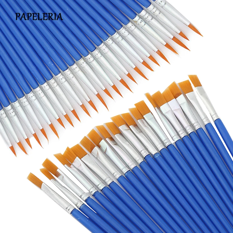 20 unids/set pequeña fina pintura para el cabello de Nylon cepillos para dibujo acuarela pinceles pintura cepillos pluma arte infantil para el artista suministros