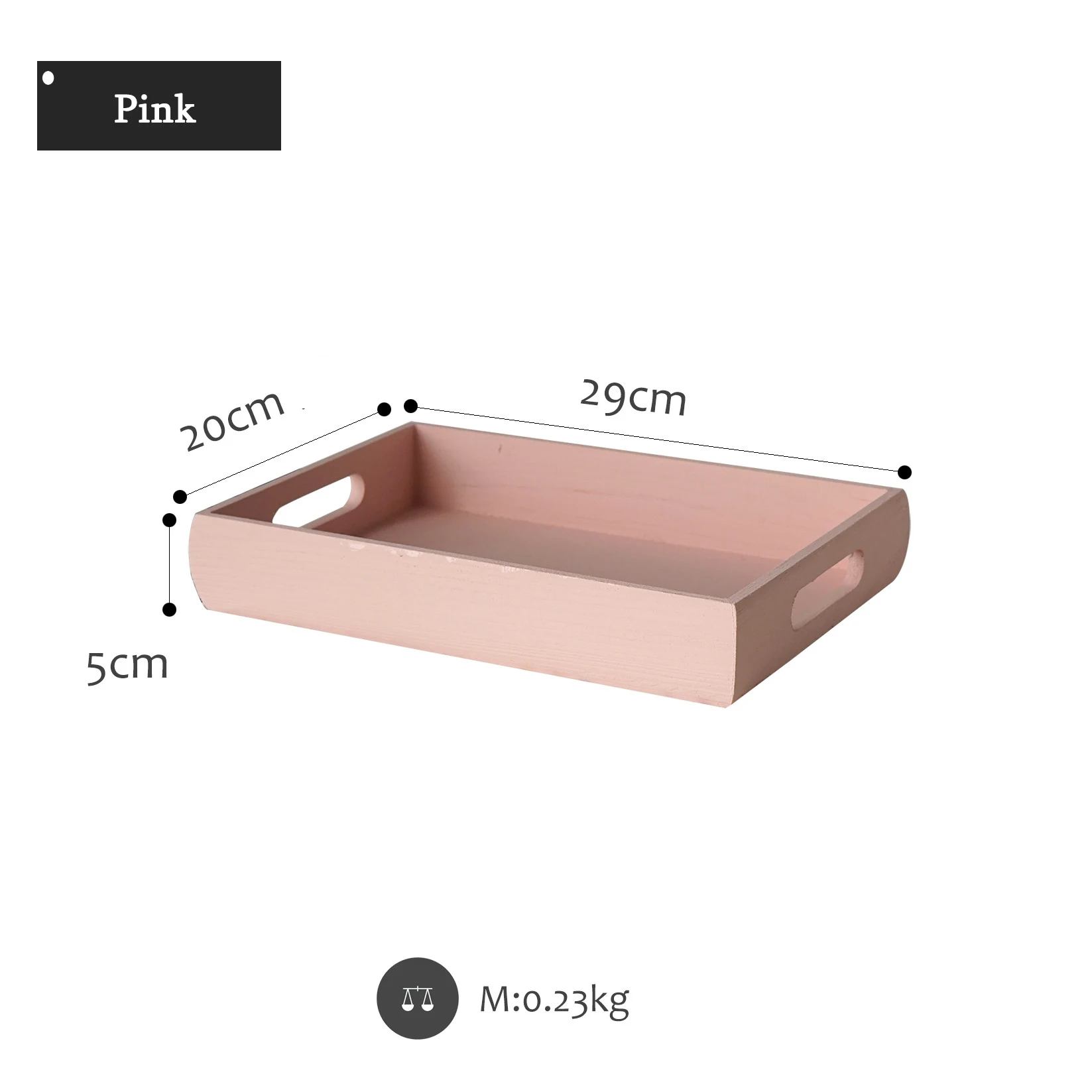 Pink Многоцветный Нежный тон с ручкой деревянный прямоугольный лоток изысканный Настольный ящик для хранения украшения дома Органайзер деревянный лоток - Цвет: Pink