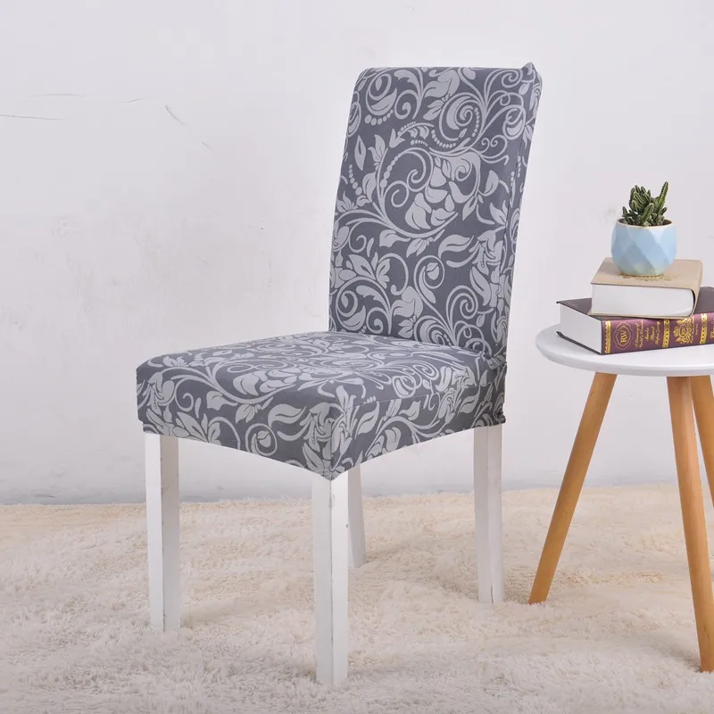 Серый чехол для стула для столовой напечатанный эластичный безрукавный чехол для кресла для вечерние банкетные Свадебные ресторан 1 шт - Цвет: Ash Grey