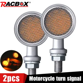 

2/4Pcs Motorcycle Turn Signal Light Moto LED Flash Indicator Lamp Aluminum Lens Universal For Cafe Racer Off-road Motorbike 12V