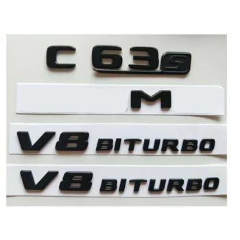 

All Matt Black for C63s AMG V8 BITURBO Emblems Emblem for Mercedes Benz W205 C205