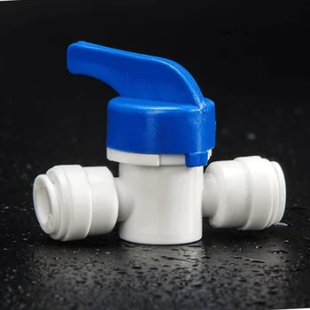 

1/4" - 1/4" OD Tube PE Pipe Fitting Hose Straight Backwash Controlled Ball Valve Aquarium RO Water Filter Reverse Osmosis System