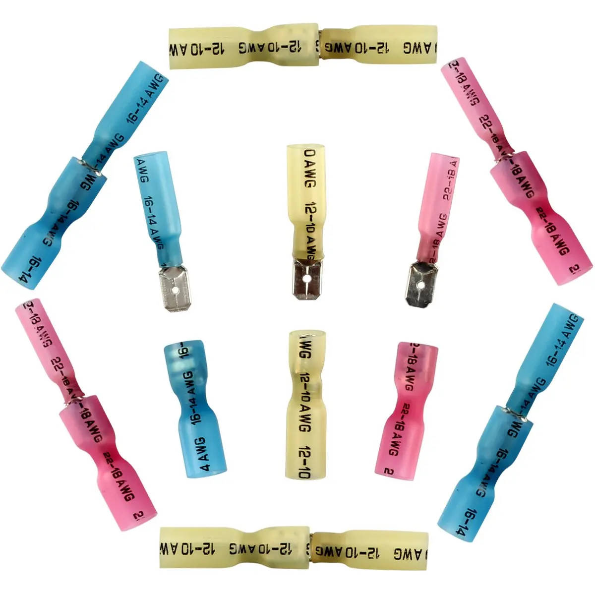 Description Picture 6 of item220PCS Waterproof Insulated Butt Wire Connector Heat Shrink Crimp Terminals Kit Male Female Electrical Cable Spade Terminal