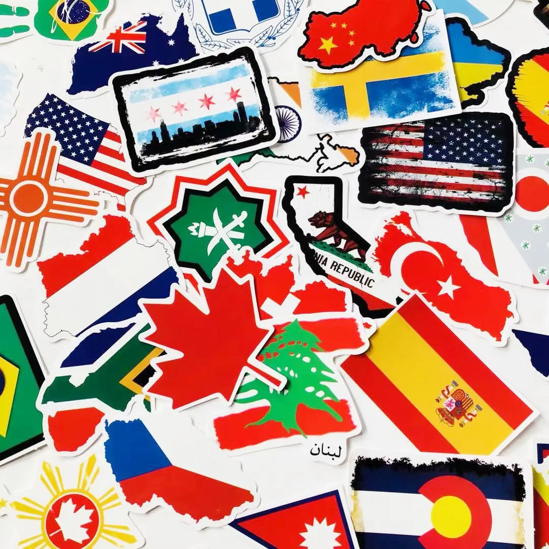 10/30/50pcs World Countries Flags Cartoon Sticker Creative Aesthetic Art Stickers Scrapbook Laptop Diy Kids Toys Decal Stickers journamm 30pcs pack 90patterns pack ins style stickers book diy scrapbook collage junk journal creative decor sticker stationery