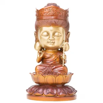 

MOZART Empty Tibetan Buddha Statue Zodiac Ox Cow Tiger Natal Buddha Patron Saint Bodhisattva Colored Copper Craft Ornaments