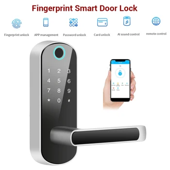 

Bluetooth Fingerprint Lock Smart Card Digital Code Electronic Door Lock Home Security Mortise Lock Home touch screen lock