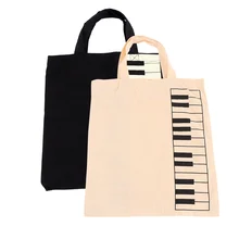 Портативная хлопковая и льняная музыкальная сумка с изображением клавиатуры, музыкальные сумки, сумка для покупок