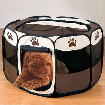 

Folding Pet Tent Dog House Cage Dog Cat Tent Playpen Puppy Kennel Outdoor Octagon Fence for Dog Cat Pet Supplies