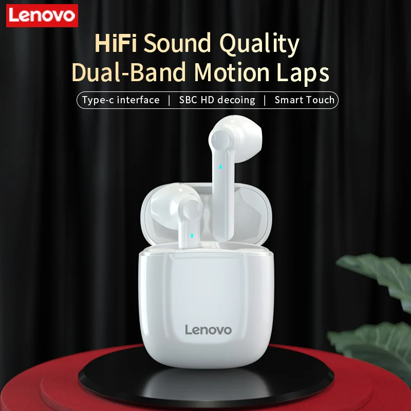Lenovo-auriculares TWS XT89, inalámbricos por Bluetooth, Auriculares deportivos estéreo de graves HD impermeables con micrófono y reducción de ruido
