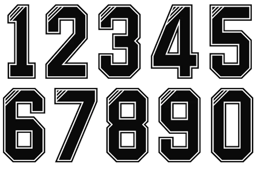 Шрифт номер 10. Номер на футболке футболиста шрифт. Цифры на футбольную форму. Дизайнерские шрифты цифры. Шрифт цифр на форму.