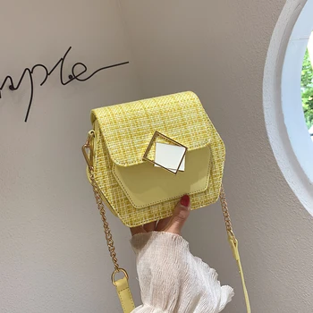 

hexagon pu leather women's handbag designer summer wave beach shoulder bag 2020 new quality chains mini crossbody bag for women