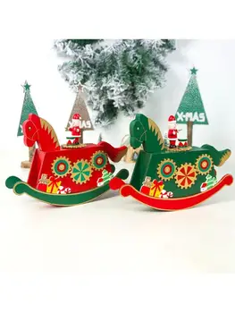 

Christmas Painted Wooden Carousel Music Box Home Decoration Kids Birthday Gift Q6PE